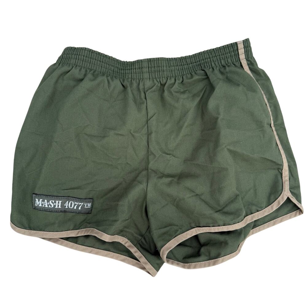 Vintage 70s MASH 4077th Running Shorts L 36-38 Military Army TV Show Mens? Green